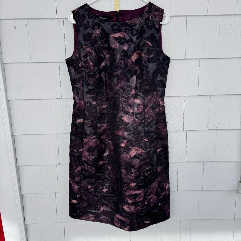 Lafayette 148 Roselle Sheath Dress Black Multicolor Floral Design size 10 NWT